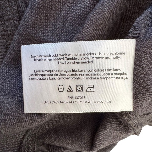 Wildfox Womens Easy Does It Graphic Sweatshirt Gray Pullover Stretch Medium New - Picture 9 of 9